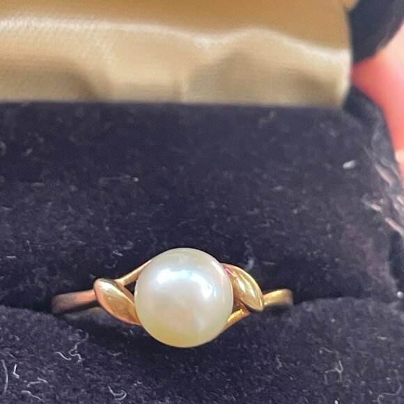 Mikimoto Pearl ring in 14k yellow gold - Picture 3 of 11